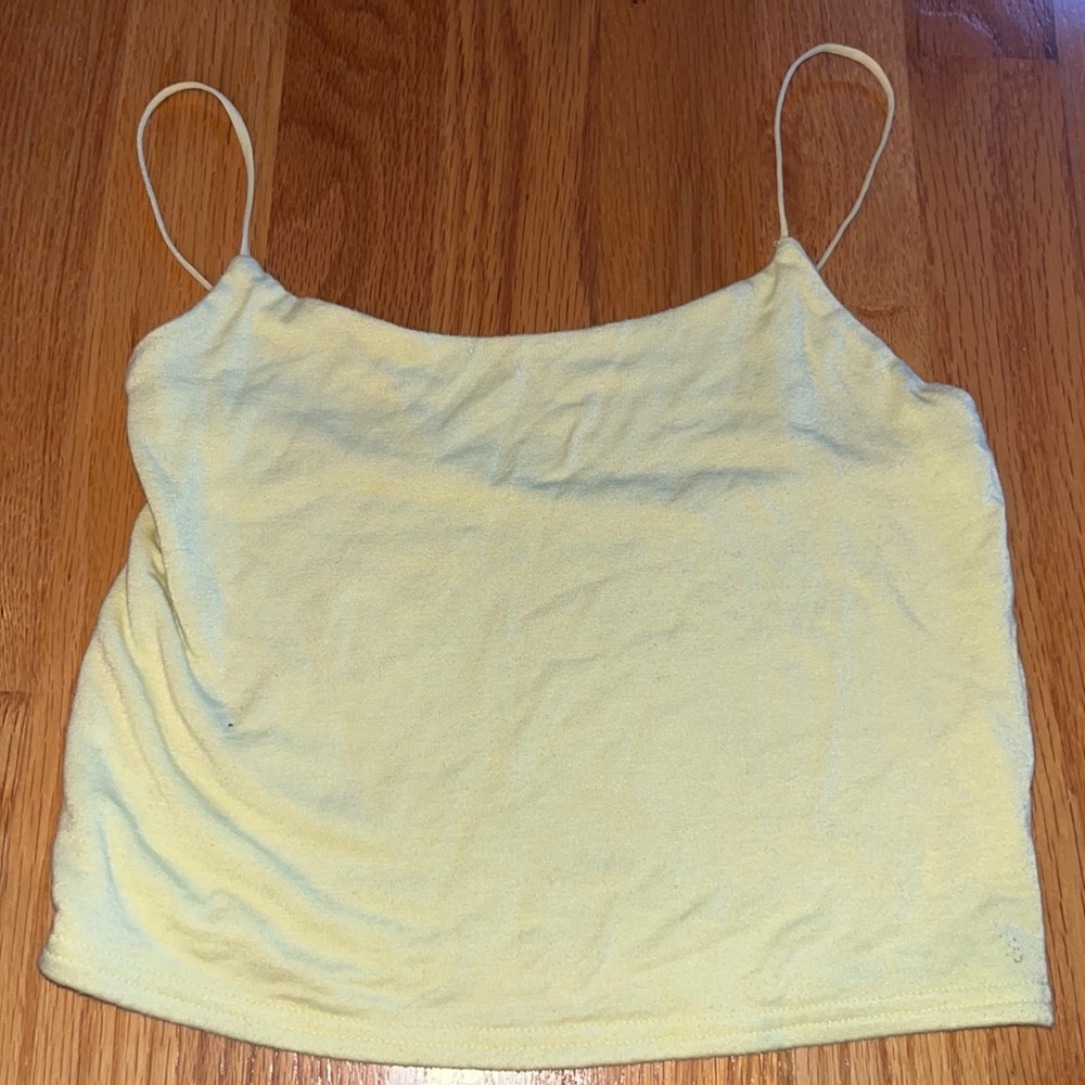 Pacsun Basics Easy Cropped Cami Top in Yellow